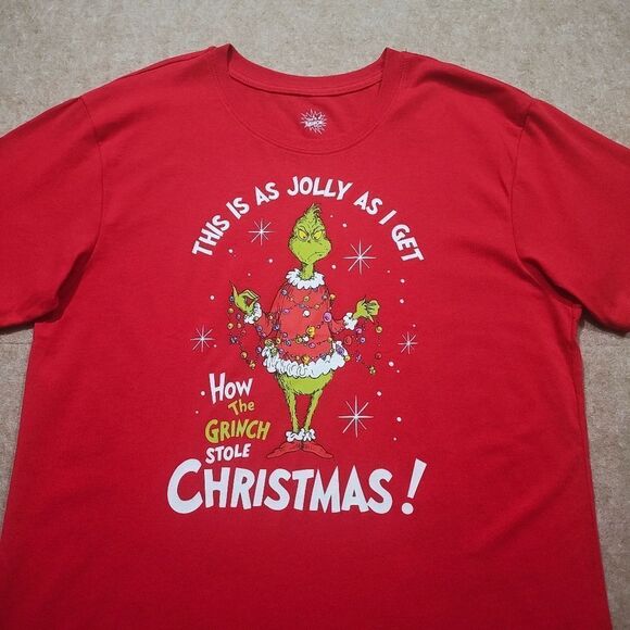Dr. Seuss Red Grinch Short Sleeve Unisex T-shirt #7 - Picture 1 of 5